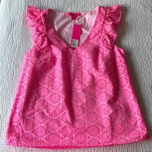 NWT LILLY Pulitzer Lina Top-Prosecco Pink